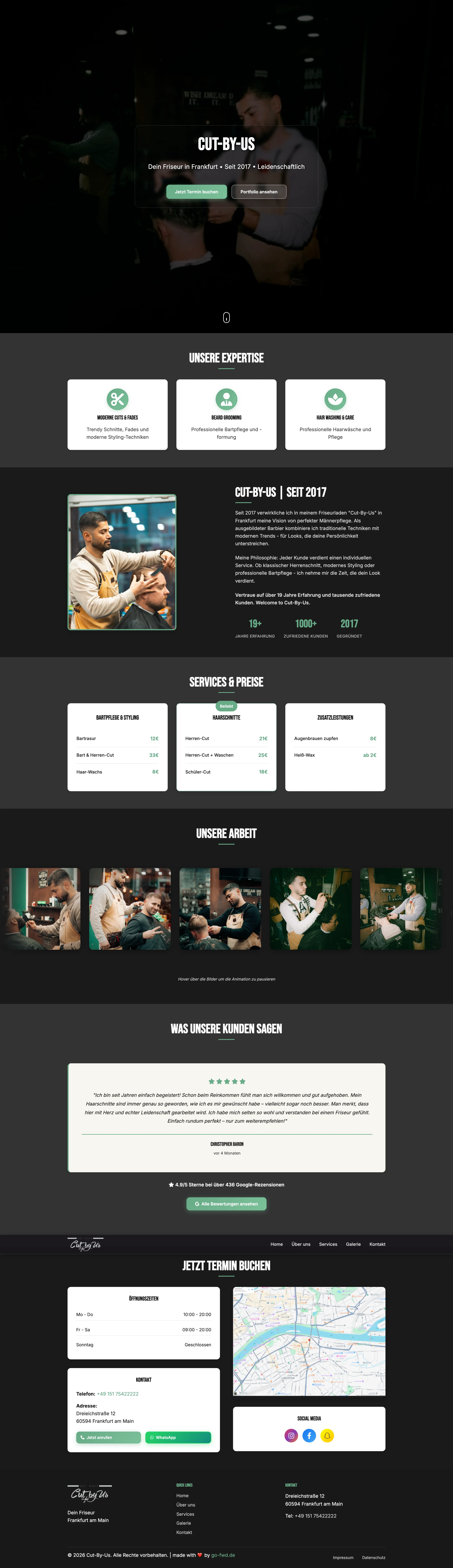 Screenshot der Website cut-by-us.de